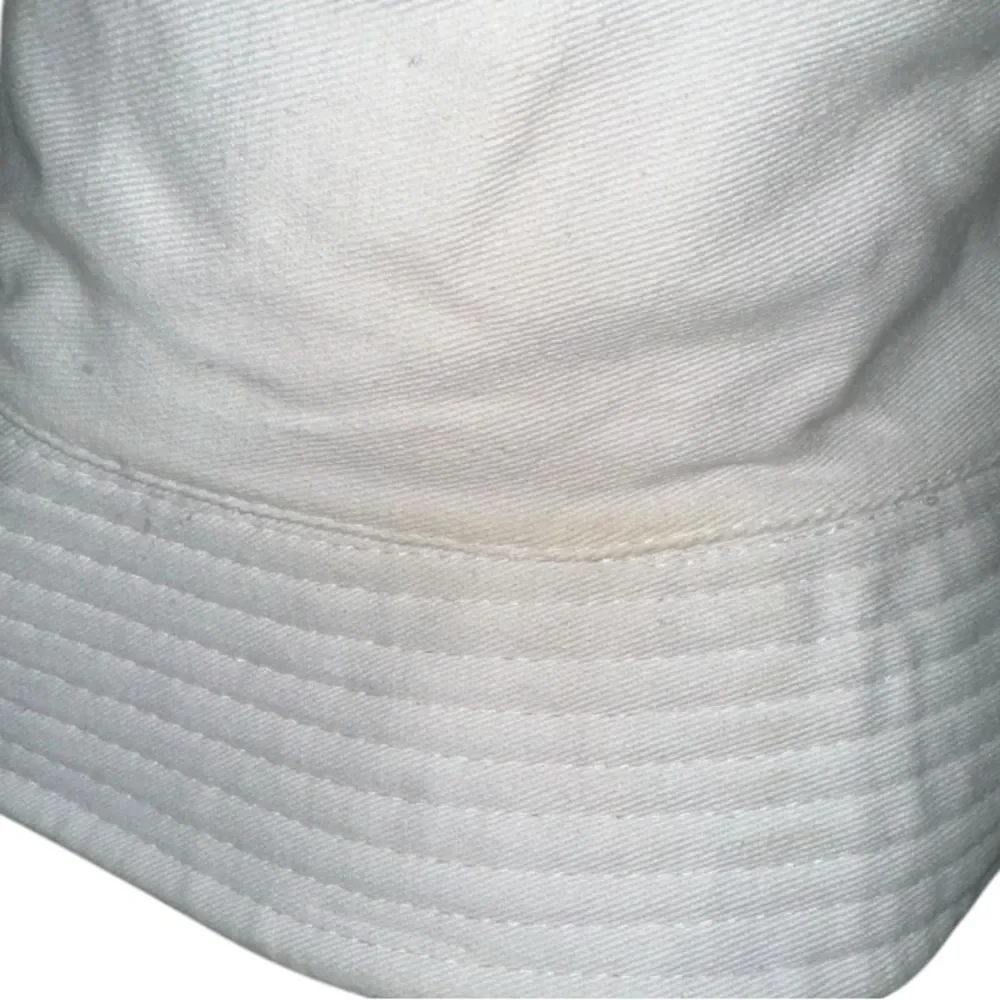 THUG LIFE white bucket hat black lettering